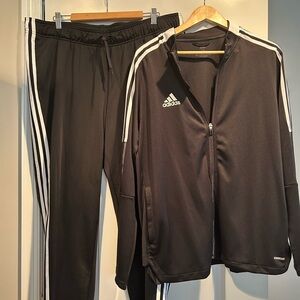 Adidas Black Tracksuit with White Accents